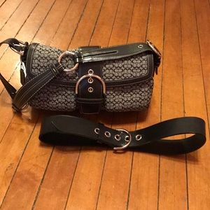 Coach purse and coach belt, bundled.